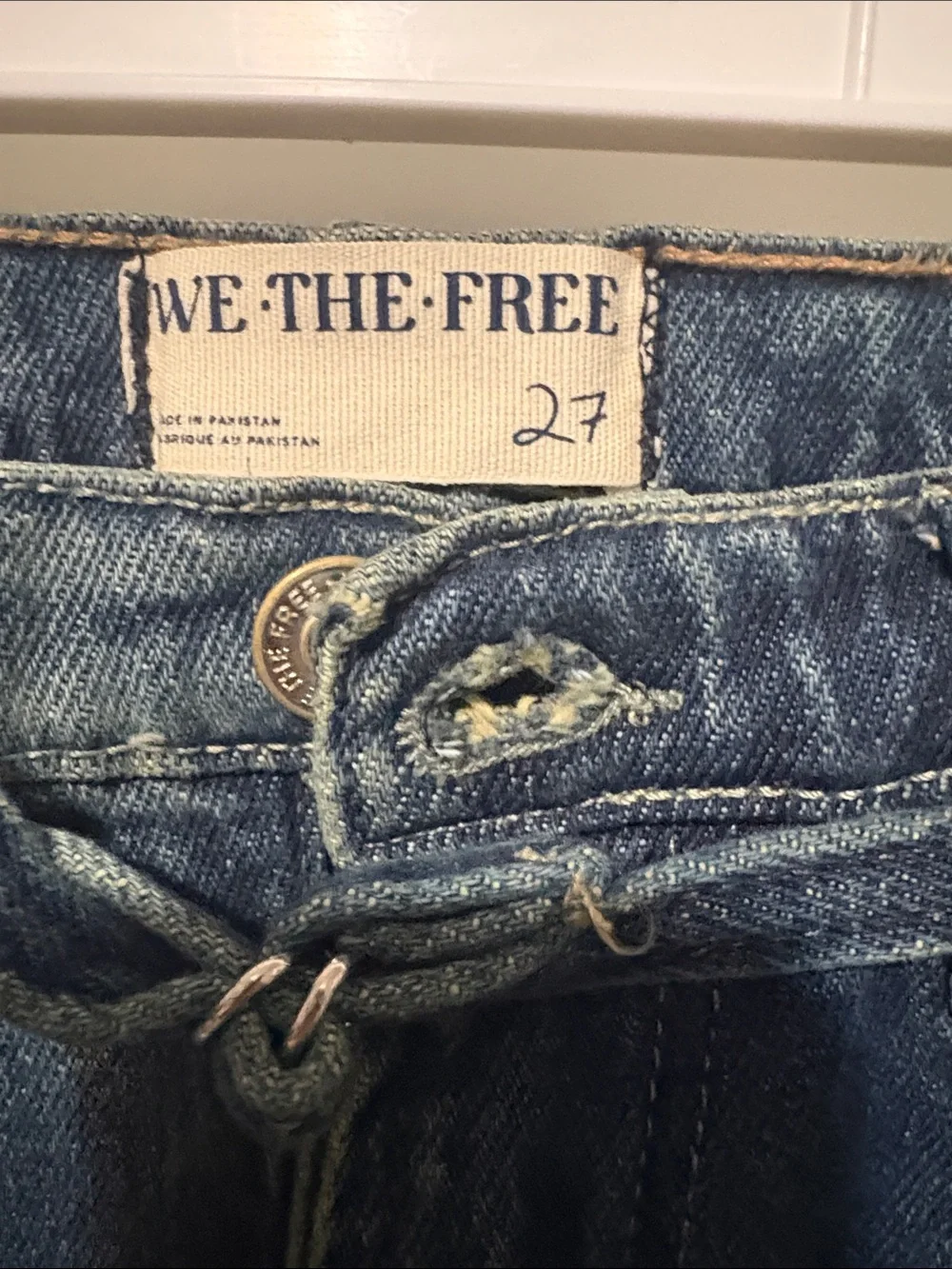 Free People Dark Indigo Bootcut Jeans with Drawstring